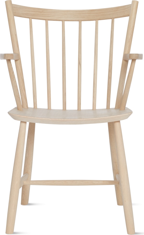 An oak J 42 Armchair viewed from the front
